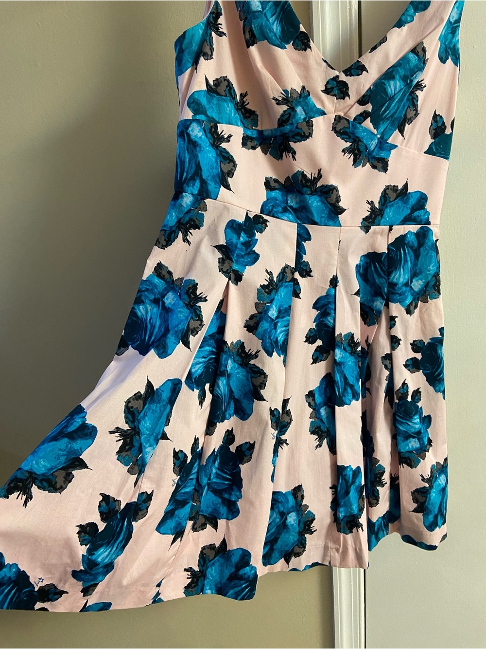 Betsey Johnson pink fit and flare floral party mini dress sleeveless Sz 10 - Picture 7 of 11